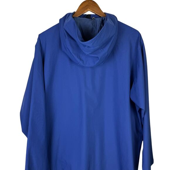 L.L. Bean Men's Royal Blue Hooded Mid Length Zip Up Rain Jacket - Picture 4 of 10